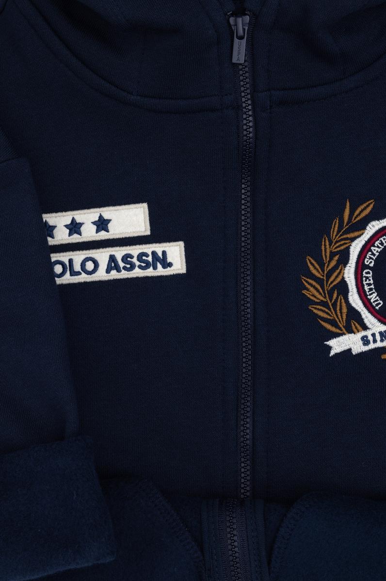 Erkek Çocuk Fermuarlı Lacivert Kapüşonlu Sweatshirt