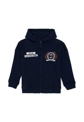 Erkek Çocuk Fermuarlı Lacivert Kapüşonlu Sweatshirt - 50297203005