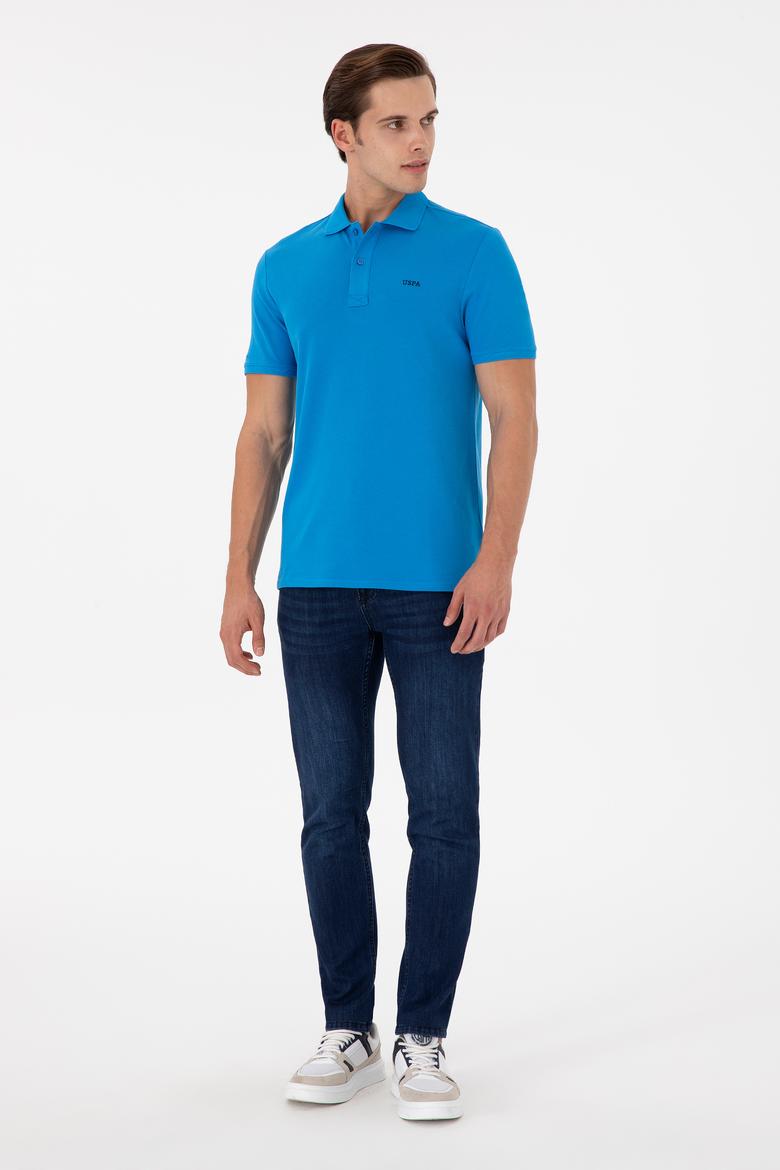 Erkek Regular Fit Polo Yaka Saks Basic Tişört - 50284641117