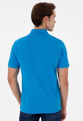 Erkek Regular Fit Polo Yaka Saks Basic Tişört - 50284641117