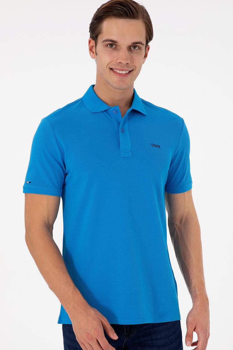 Erkek Regular Fit Polo Yaka Saks Basic Tişört - 50284641117