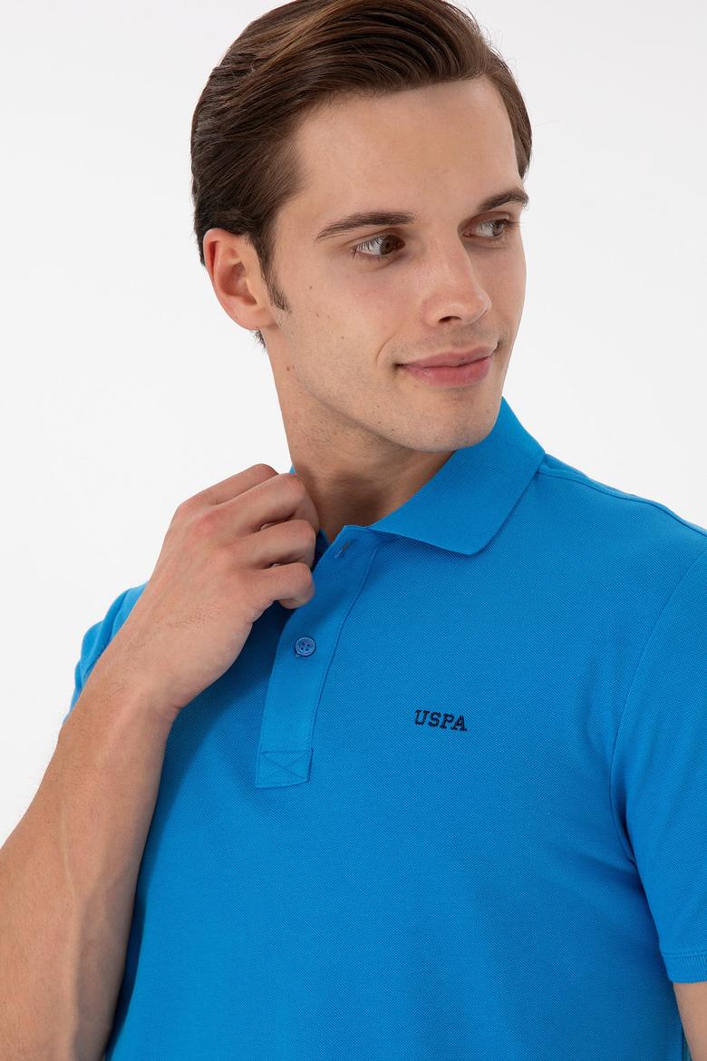 Erkek Regular Fit Polo Yaka Saks Basic Tişört - 50284641117