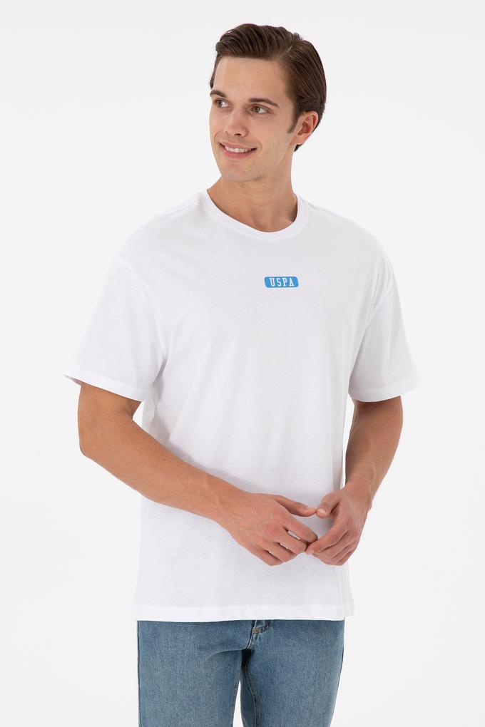 Erkek Oversize Fit Bisiklet Yaka Beyaz Tişört