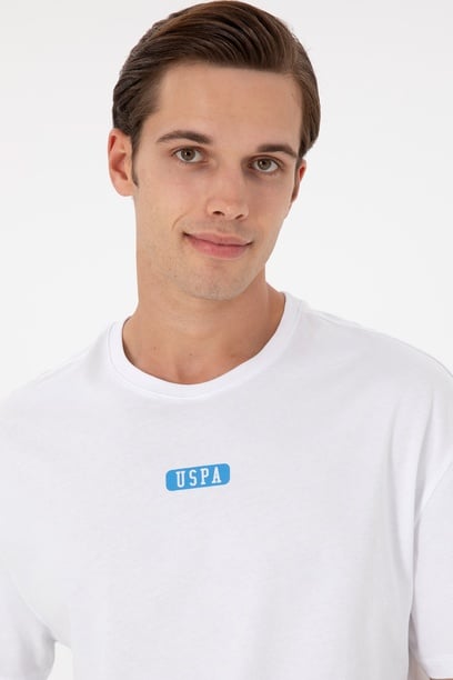 Erkek Oversize Fit Bisiklet Yaka Beyaz Tişört