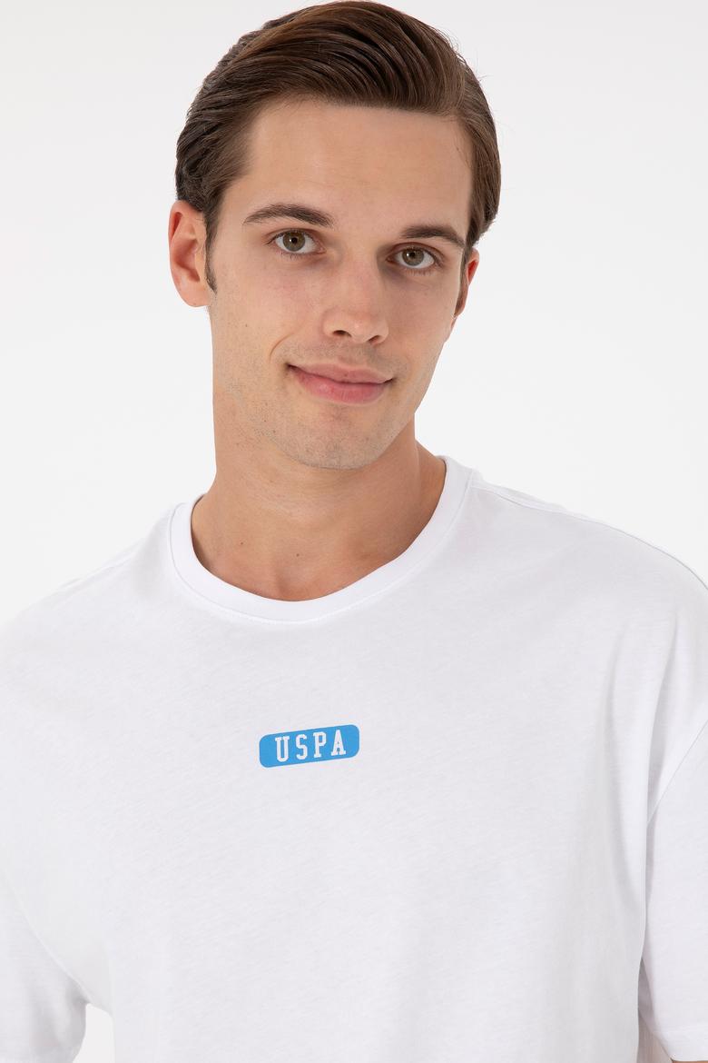 Erkek Oversize Fit Bisiklet Yaka Beyaz Tişört - 50289280019