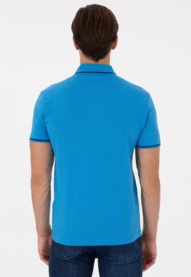 Erkek Slim Fit Polo Yaka Saks Basic Tişört - 50284631068