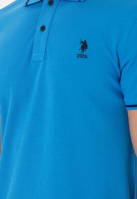 Erkek Slim Fit Polo Yaka Saks Basic Tişört - 50284631068