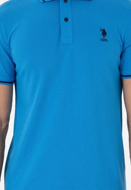 Erkek Slim Fit Polo Yaka Saks Basic Tişört - 50284631068