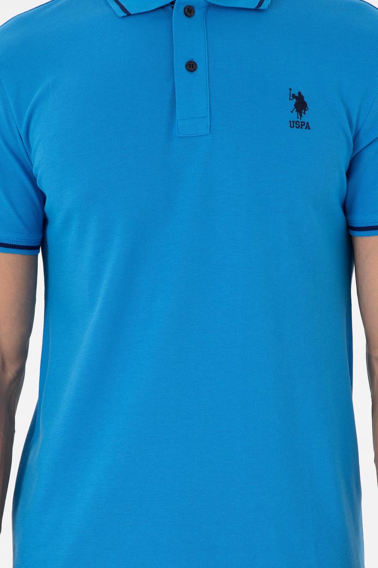 Erkek Slim Fit Polo Yaka Saks Basic Tişört - 50284631068