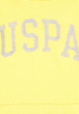 Kız Çocuk Sarı Kapüşonlu Basic Sweatshirt - 50296388098