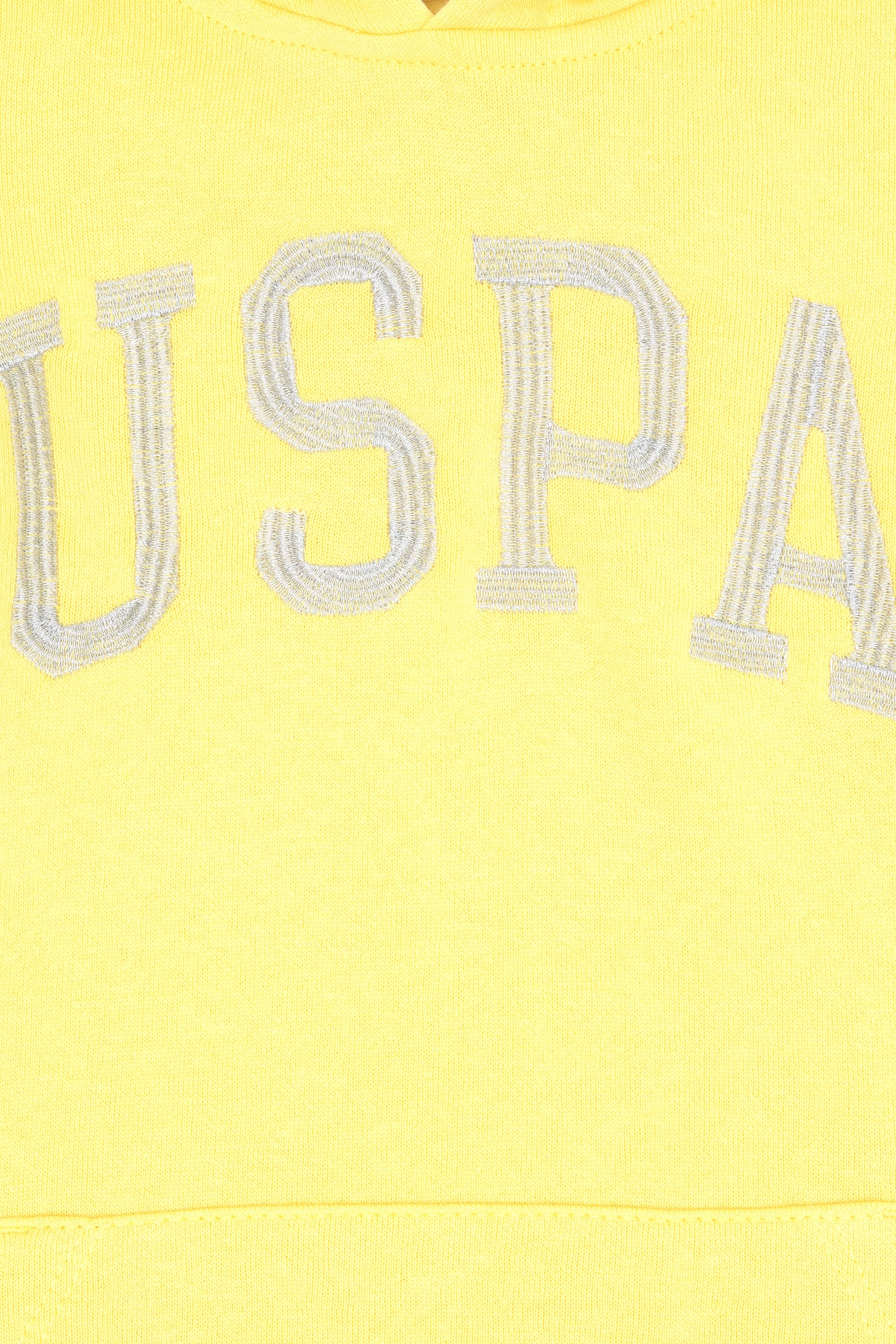 Kız Çocuk Sarı Kapüşonlu Basic Sweatshirt - Image 3