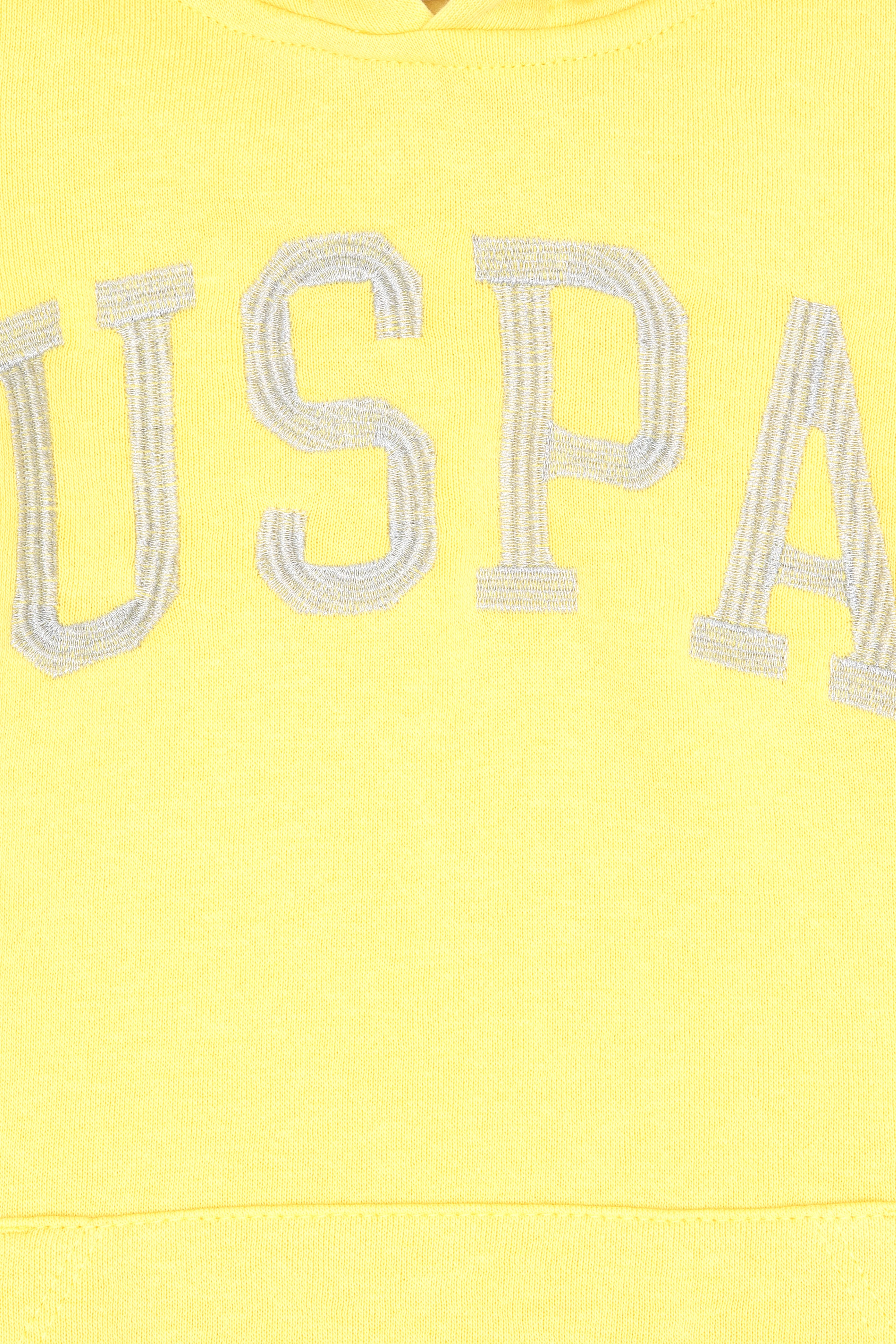 Kız Çocuk Sarı Kapüşonlu Basic Sweatshirt
