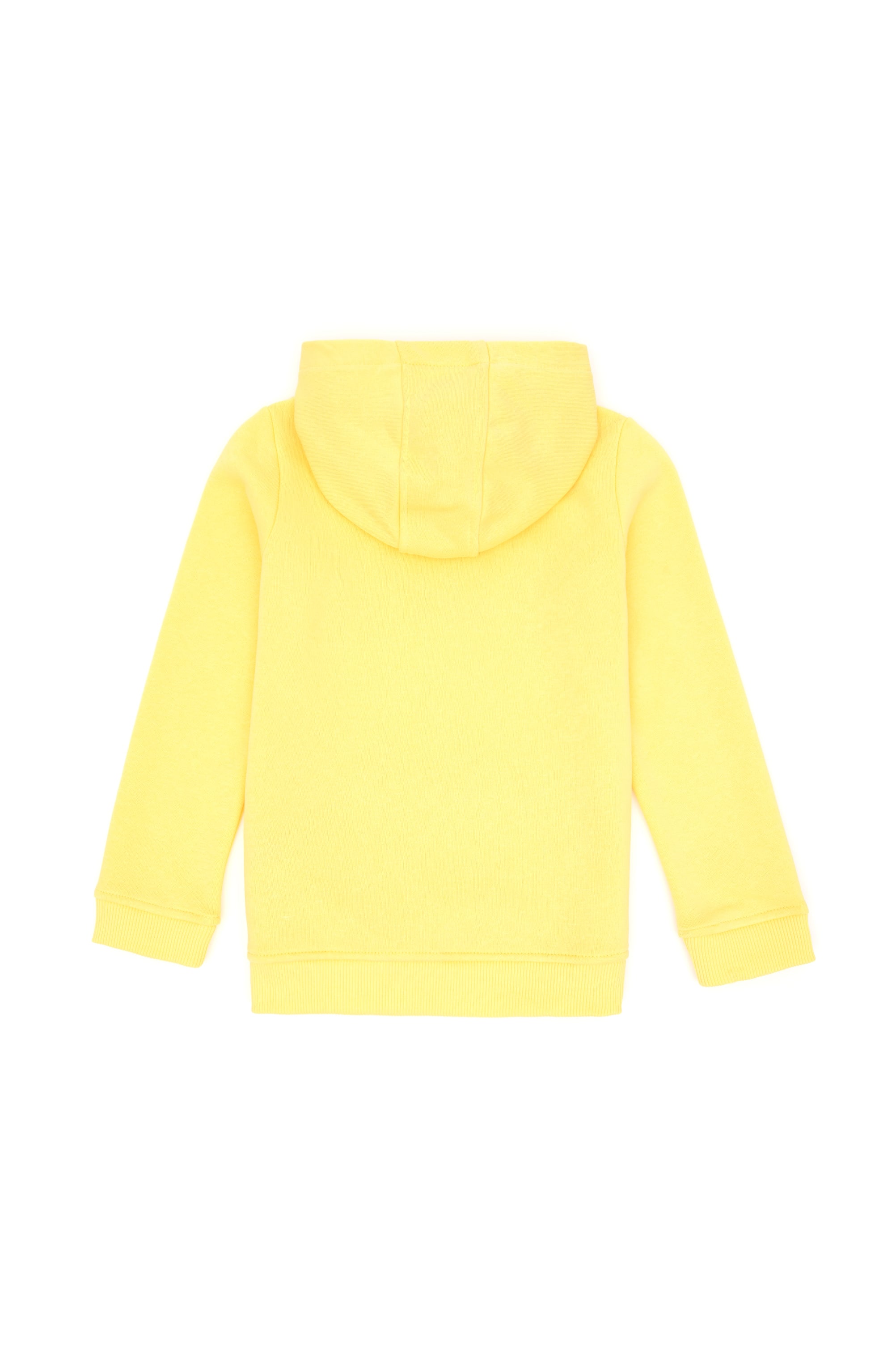 Kız Çocuk Sarı Kapüşonlu Basic Sweatshirt - Image 2