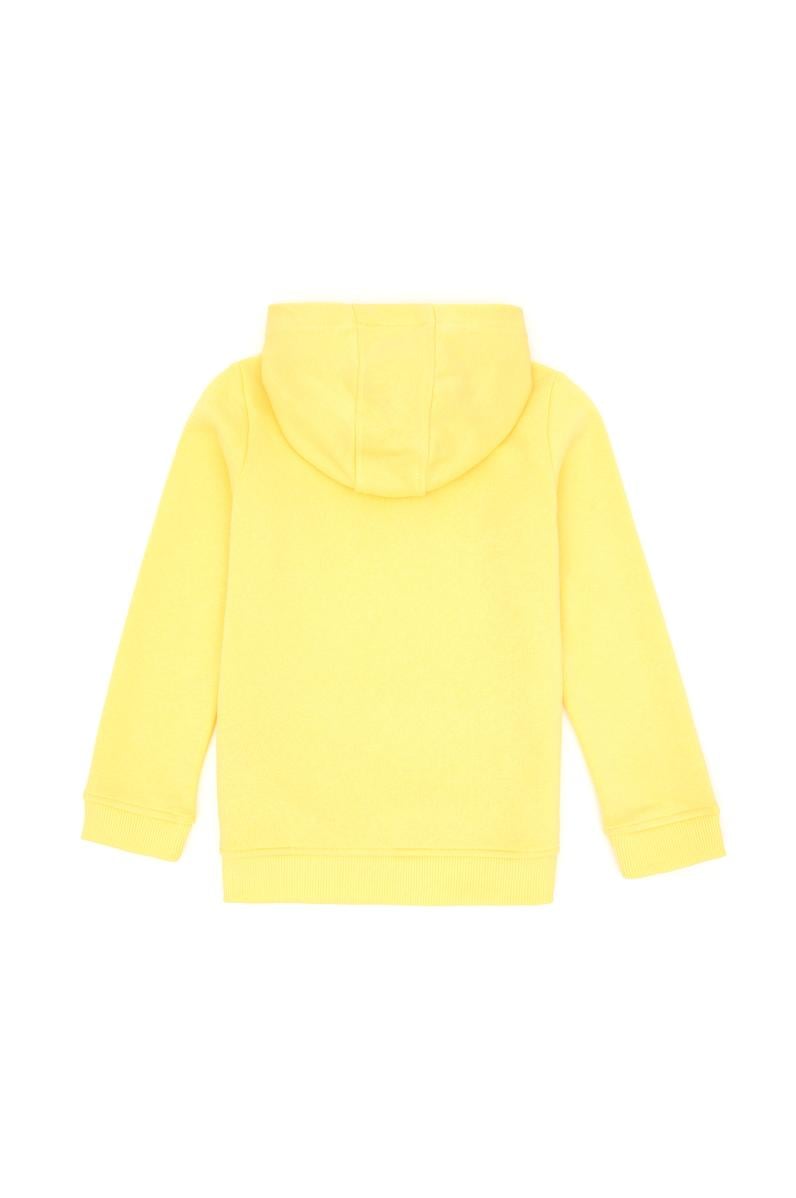 Kız Çocuk Sarı Kapüşonlu Basic Sweatshirt