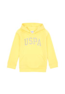 Kız Çocuk Sarı Kapüşonlu Basic Sweatshirt - 50296388098