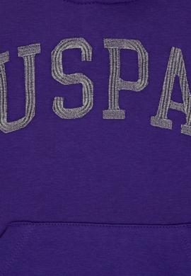 Kız Çocuk Mor Kapüşonlu Basic Sweatshirt - 50296388062