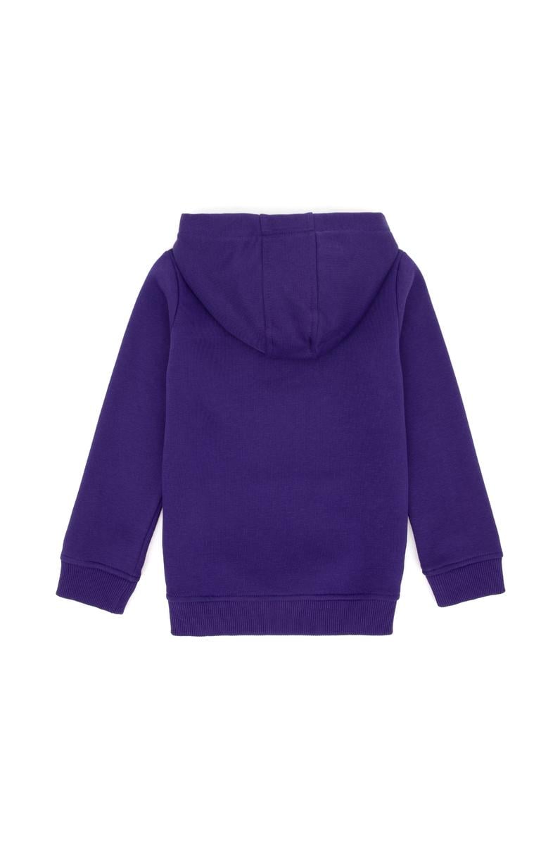 Kız Çocuk Mor Kapüşonlu Basic Sweatshirt
