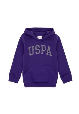 Kız Çocuk Mor Kapüşonlu Basic Sweatshirt - 50296388062