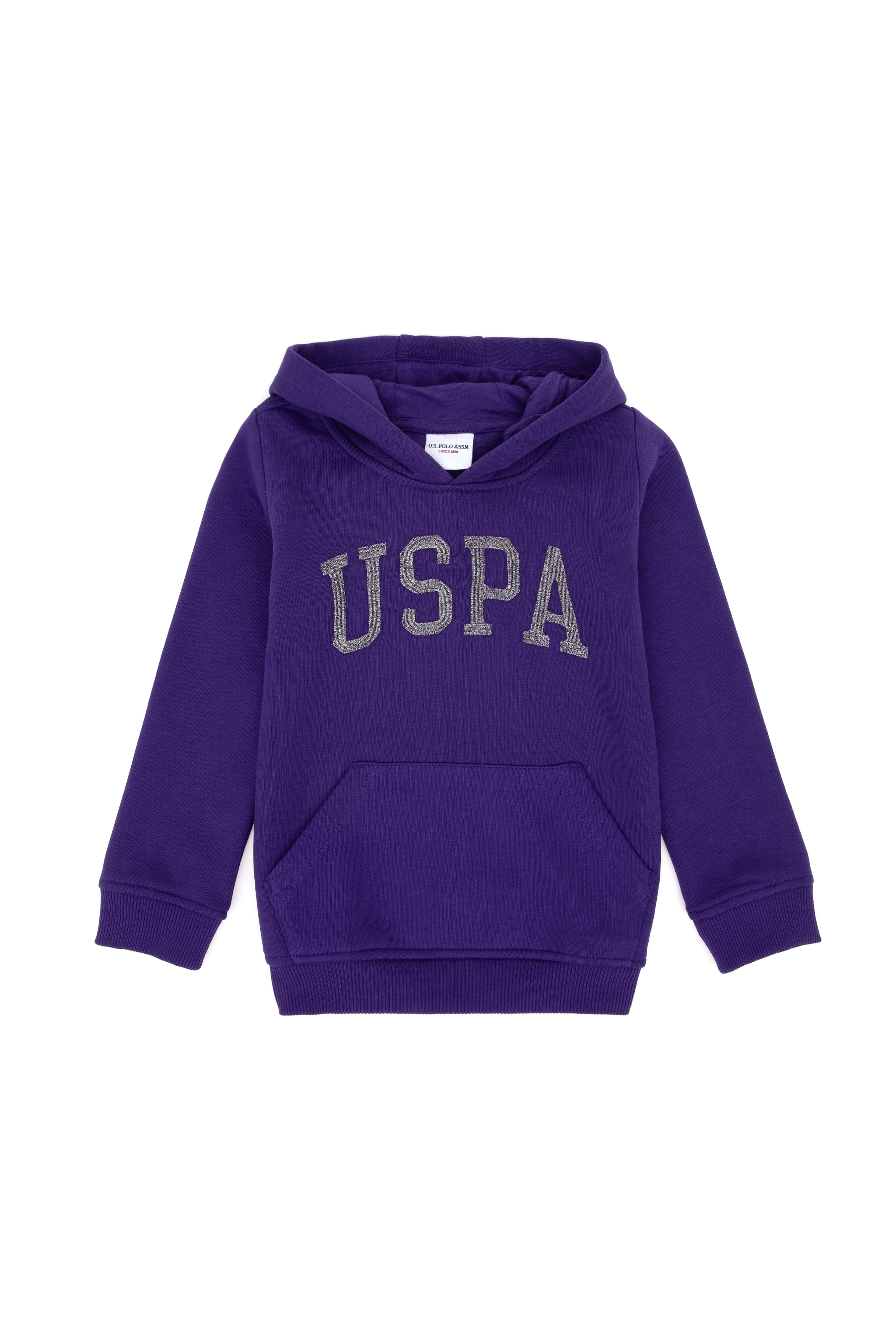 Kız Çocuk Mor Kapüşonlu Basic Sweatshirt