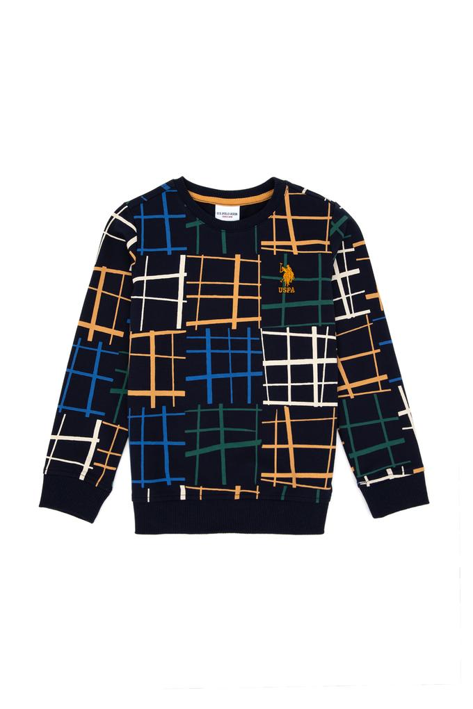 Erkek Çocuk Lacivert Bisiklet Yaka Sweatshirt