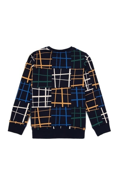 Erkek Çocuk Lacivert Bisiklet Yaka Sweatshirt