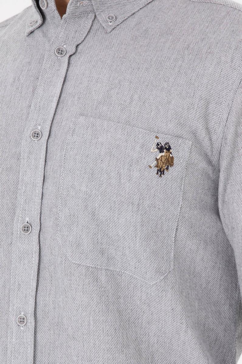 Erkek Gri Uzun Kollu Gömlek