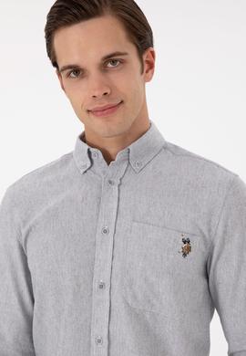 Erkek Gri Uzun Kollu Gömlek - 50291391007