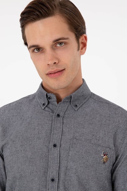 Erkek Lacivert Uzun Kollu Gömlek