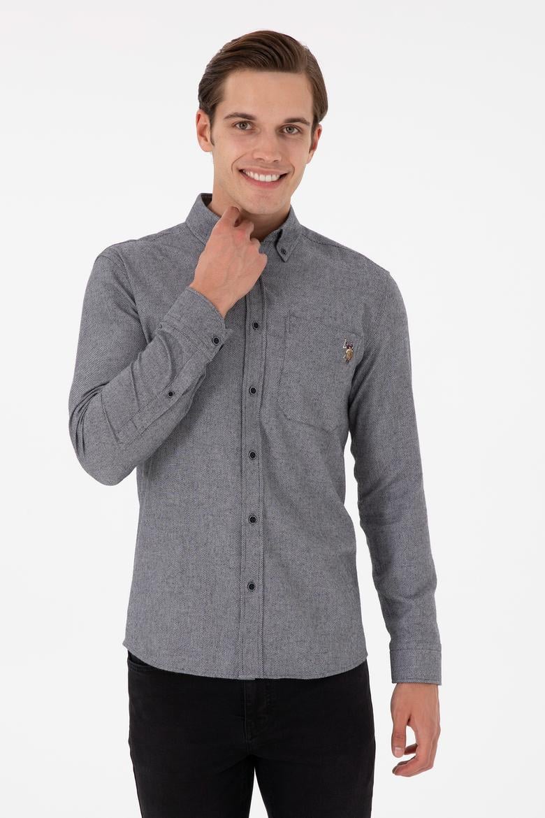 Erkek Lacivert Uzun Kollu Gömlek