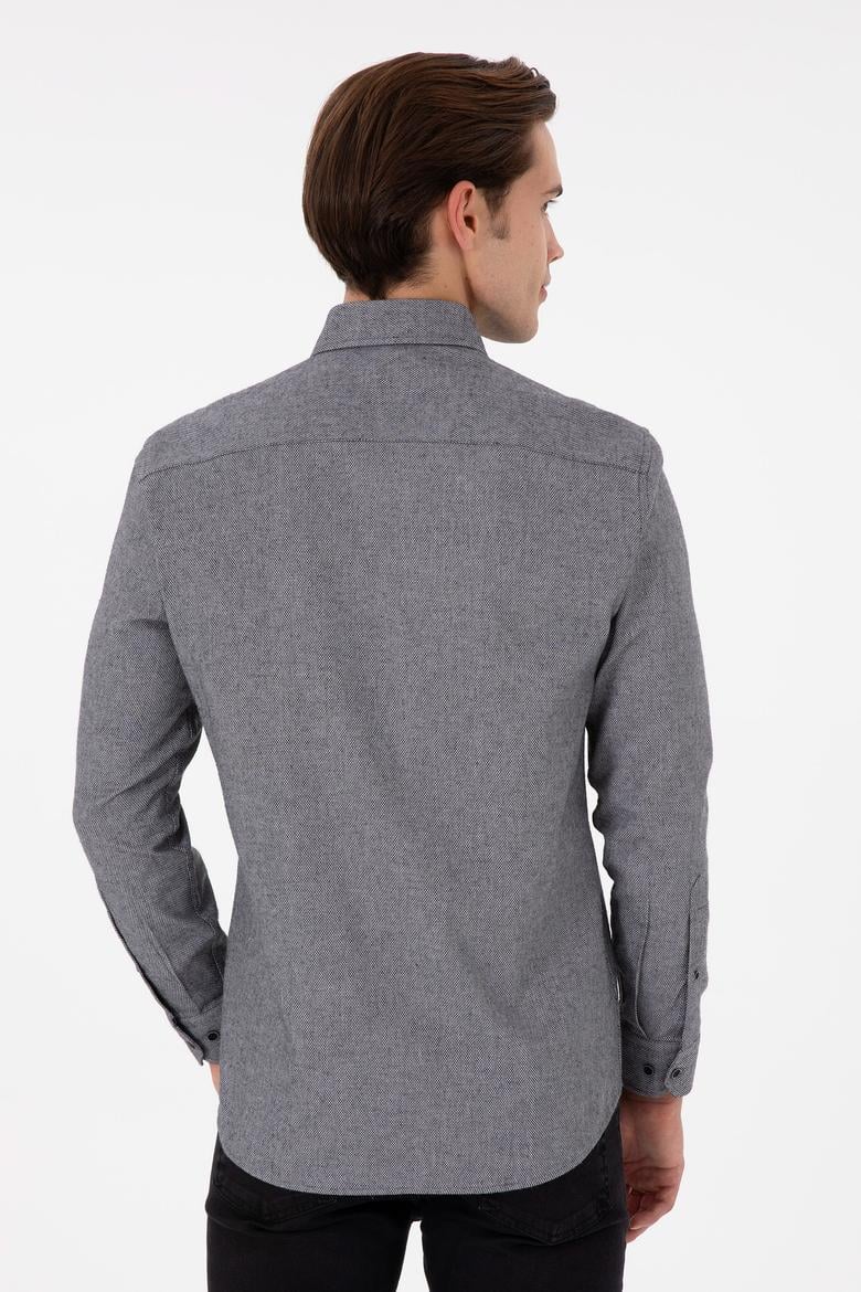 Erkek Lacivert Uzun Kollu Gömlek - 50291391016