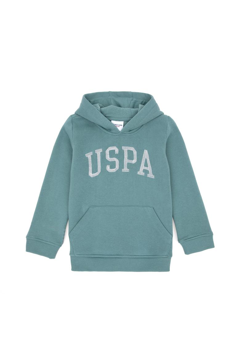 Kız Çocuk Mint Kapüşonlu Basic Sweatshirt