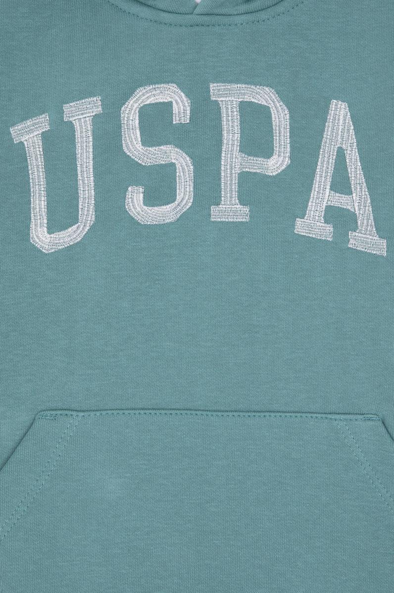 Kız Çocuk Mint Kapüşonlu Basic Sweatshirt