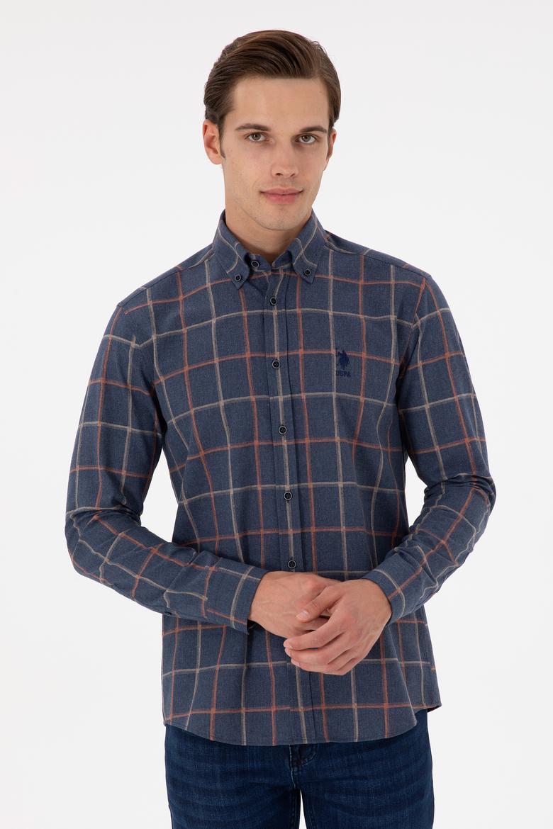 Erkek Lacivert Uzun Kollu Gömlek