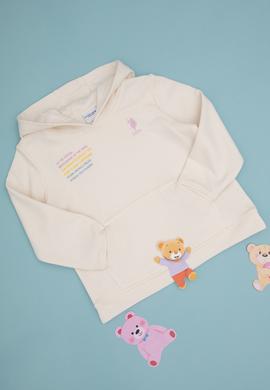 Kız Çocuk Krem Kapüşonlu Sweatshirt - 50290725006