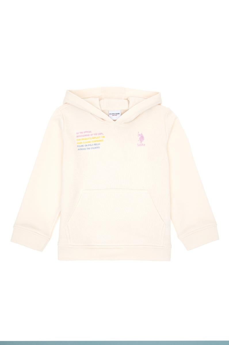 Kız Çocuk Krem Kapüşonlu Sweatshirt