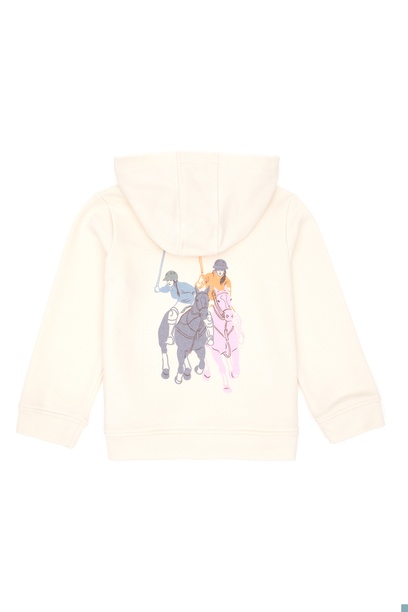 Kız Çocuk Krem Kapüşonlu Sweatshirt