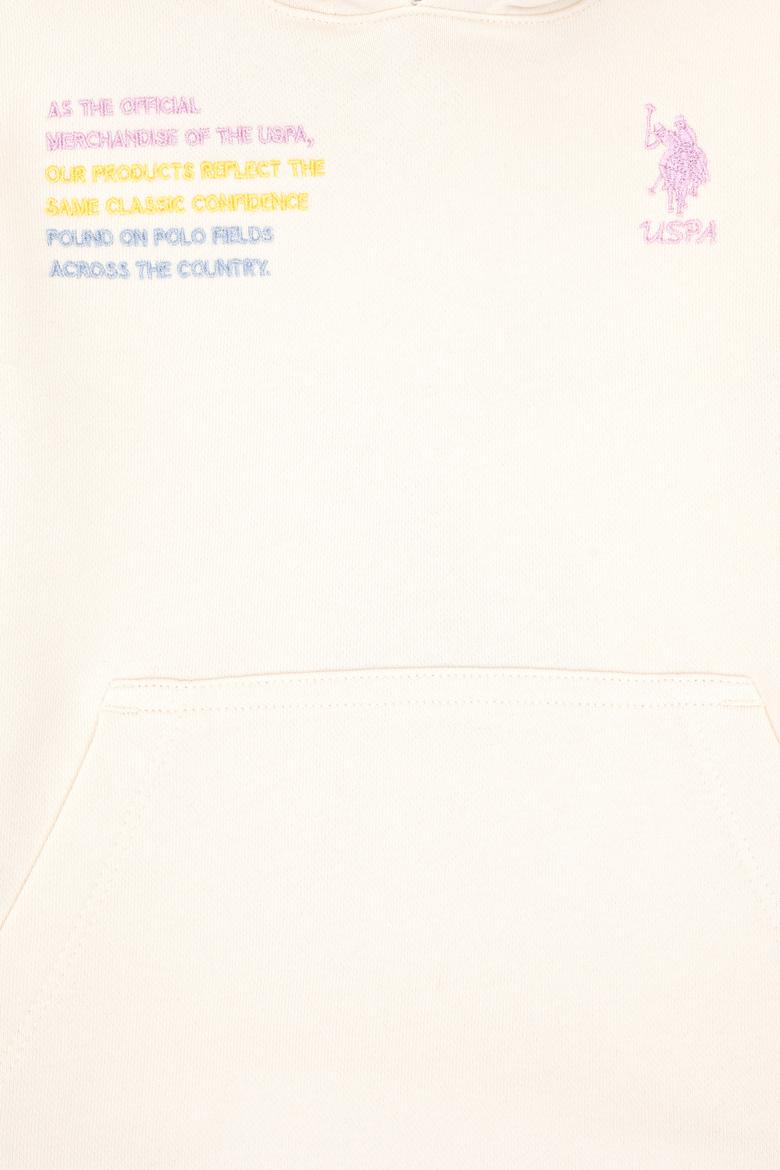 Kız Çocuk Krem Kapüşonlu Sweatshirt - 50290725006