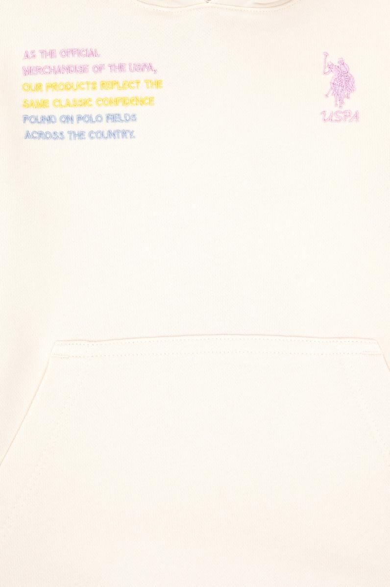 Kız Çocuk Krem Kapüşonlu Sweatshirt