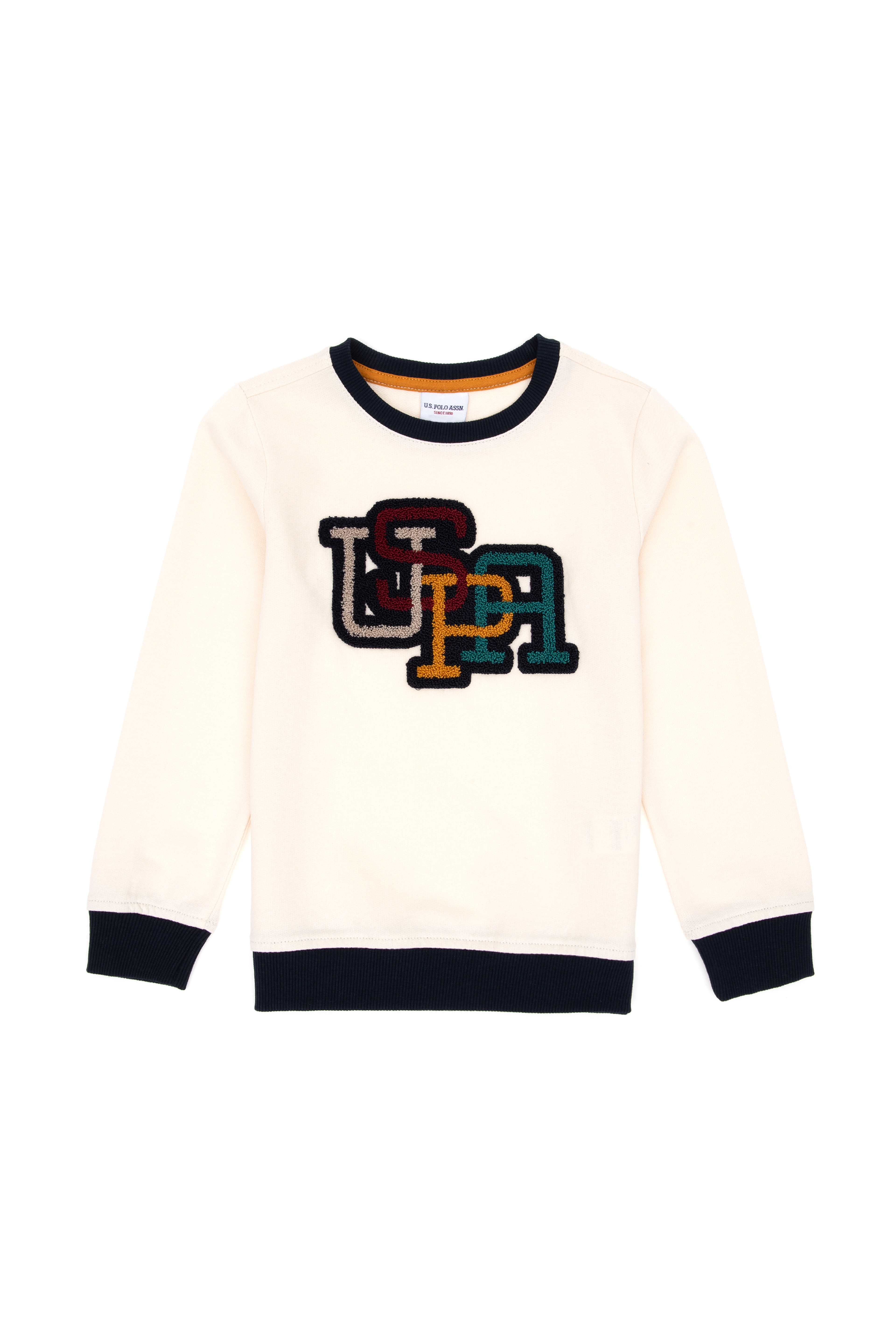Erkek Çocuk Krem Bisiklet Yaka Sweatshirt - Image 2