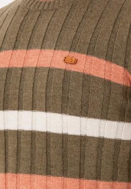 Erkek Regular Fit Bisiklet Yaka Haki Kazak - 50293109006