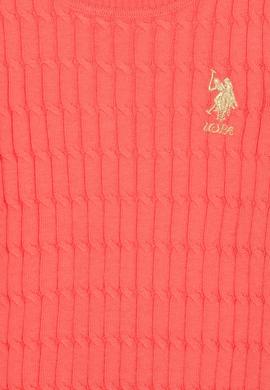 Kız Çocuk Nar Çiçeği Basic Bisiklet Yaka Kazak - 50288894116