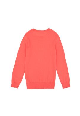 Kız Çocuk Nar Çiçeği Basic Bisiklet Yaka Kazak - 50288894116