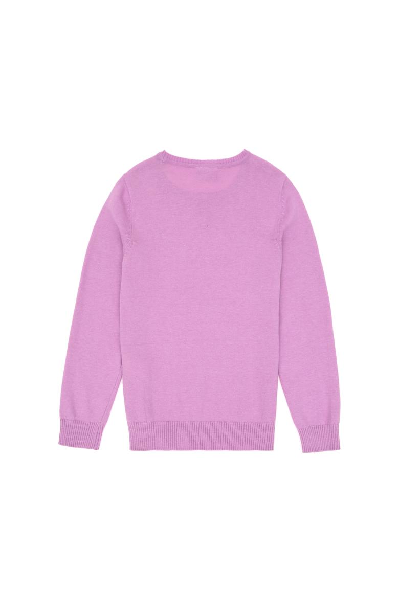 Kız Çocuk Lila Basic Bisiklet Yaka Kazak - 50288894016