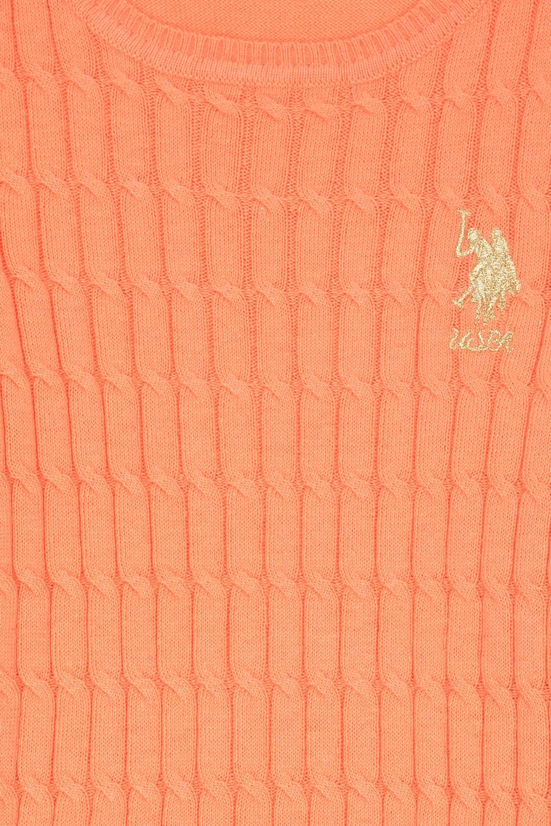 Kız Çocuk Somon Basic Bisiklet Yaka Kazak - 50288894086