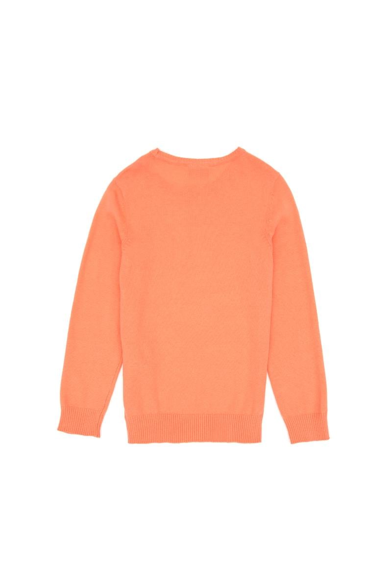 Kız Çocuk Somon Basic Bisiklet Yaka Kazak