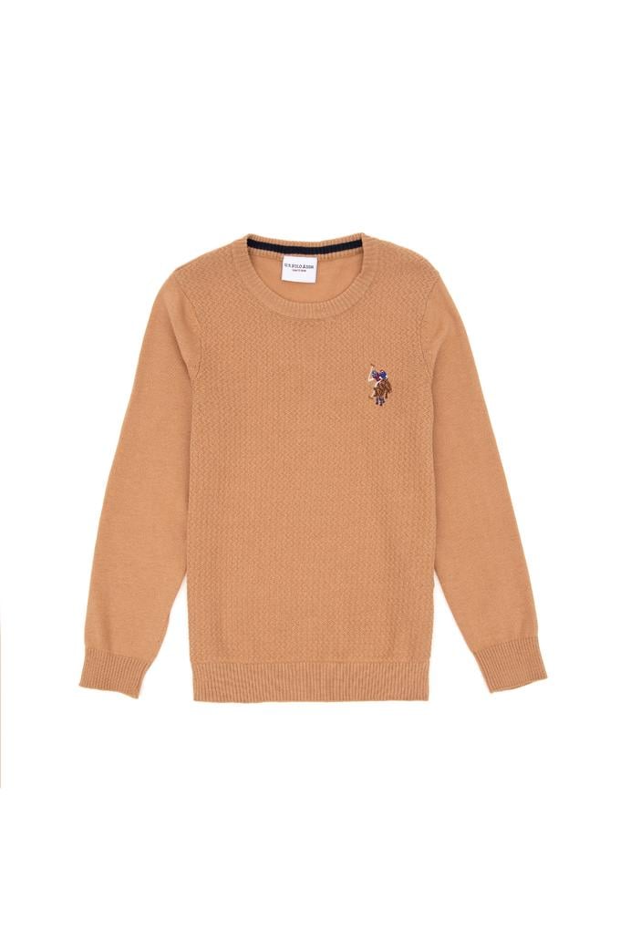 Erkek Çocuk Camel Basic Bisiklet Yaka Kazak