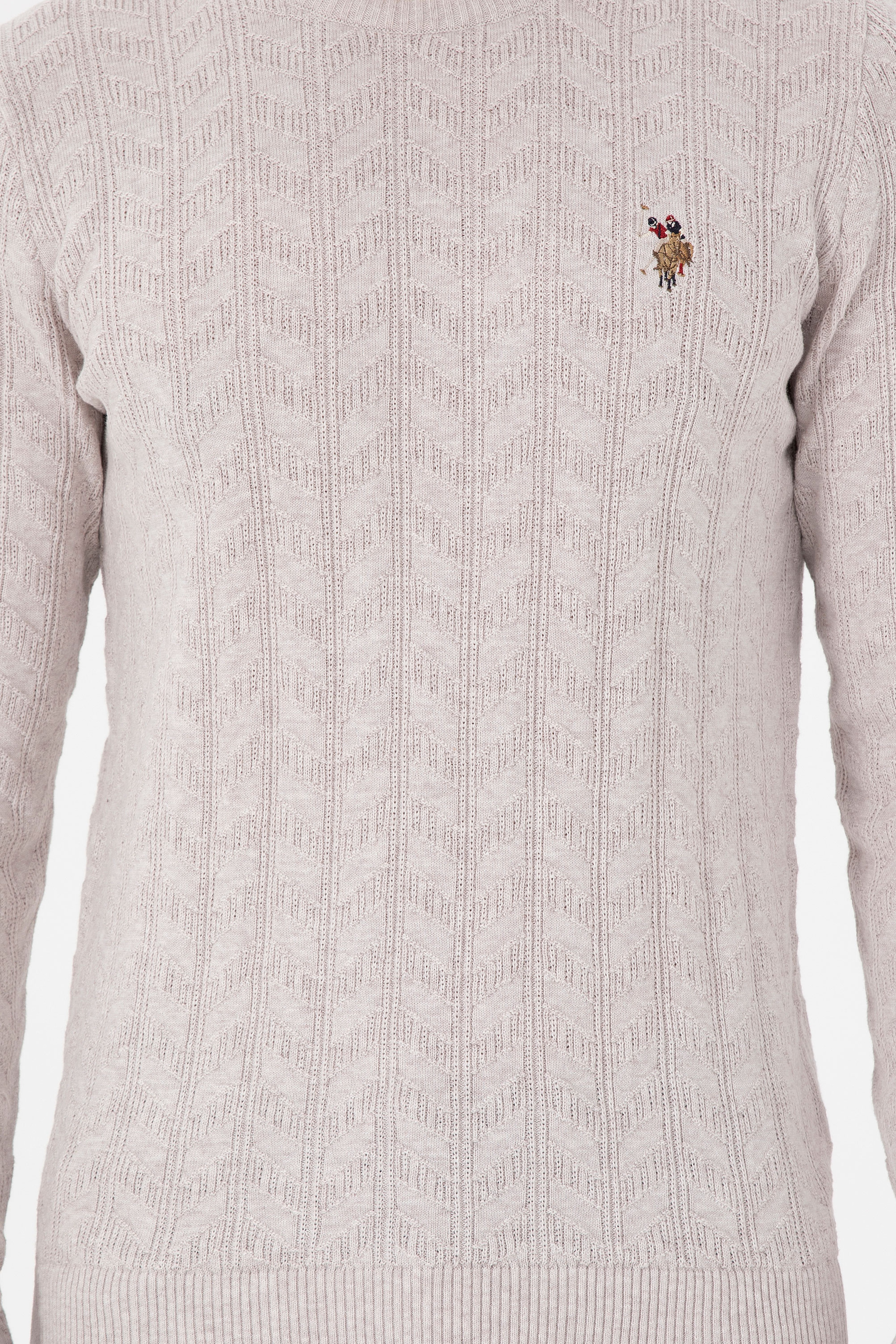 Erkek Slim Fit Bisiklet Yaka Taş Melanj Basic Kazak