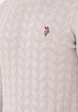 Erkek Slim Fit Bisiklet Yaka Taş Melanj Basic Kazak - 50288883046