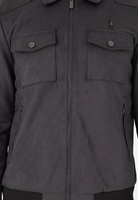 Erkek Gri Deri Ceket - 50297245011