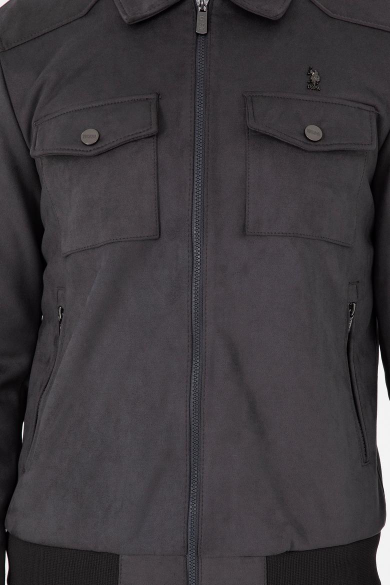 Erkek Gri Deri Ceket - 50297245011